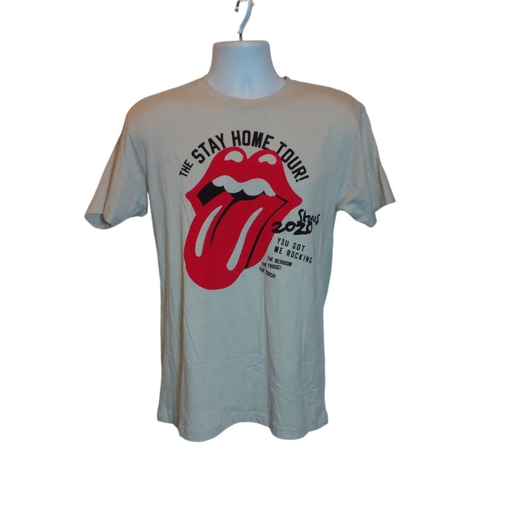 The Rolling Stones The Stay At Home Tour 2020 Tongue Logo Rock Shirt Sz. M - Picture 7 of 9